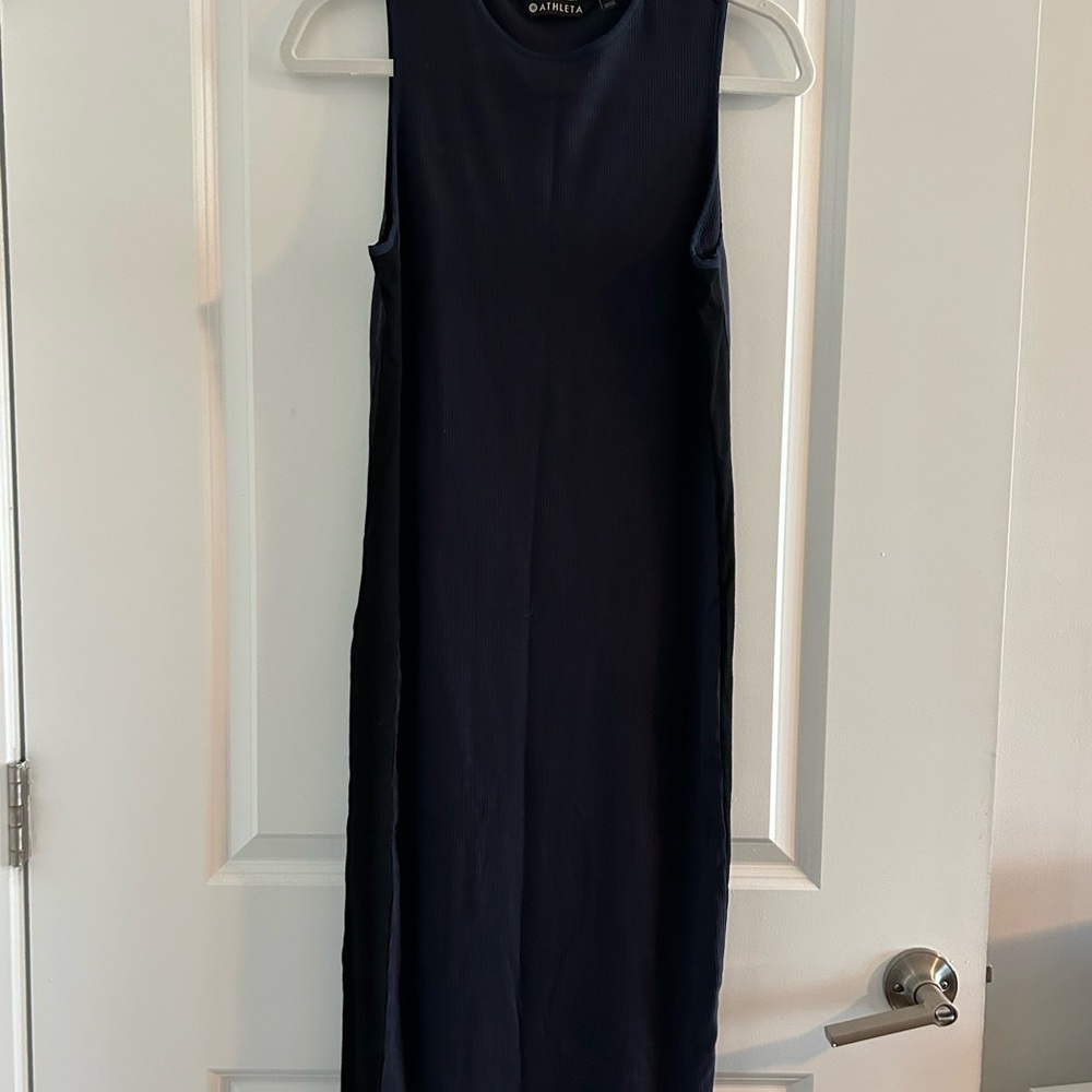 ATHLETA • Navy Blue Ribbed Dress • Small • - Picture 6 of 7